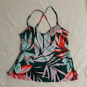 Women’s Anne Cole NWT Tankini Top Size XS Floral Padded Adjustable Strap UPF 50